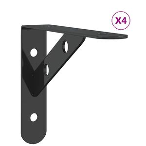vidaXL hyldebeslag 4 stk. 15x2,5x11,5 cm rustfrit st&aring;l sort