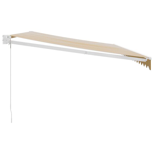 vidaXL foldemarkise 5x3 m stof og aluminium gul og hvid