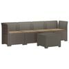 vidaXL 4-personers have-sofa med puder i rattan-look PP Lysegr&aring;