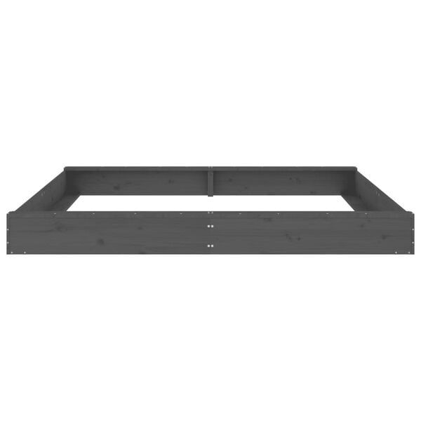 vidaXL sandkasse med s&aelig;der firkantet massivt fyrretr&aelig; gr&aring;