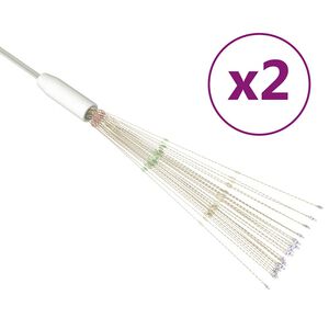 vidaXL udend&oslash;rslys fyrv&aelig;rkeridesign 2 stk. 20 cm 280 LED'er flerfarvet