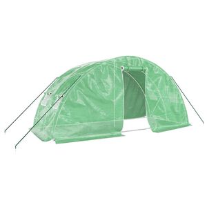 vidaXL drivhus med st&aring;lstel 10 m&sup2; 5x2x2,3 m gr&oslash;n