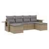 vidaXL sofas&aelig;t til haven 6 dele med hynder polyrattan beige