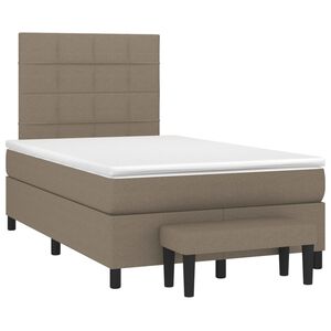 vidaXL kontinentalseng med madras 120x190 cm stof gr&aring;brun
