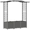 vidaXL H&aelig;vet Bed med Trellis og Tag Lysegr&aring; 164 x 40 x 138 cm PP