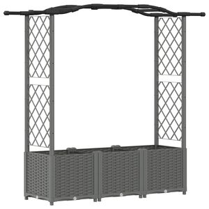 vidaXL H&aelig;vet Bed med Trellis og Tag Lysegr&aring; 164 x 40 x 138 cm PP