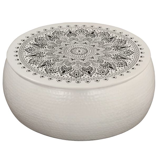 vidaXL sofabord hamret aluminium 70 x 30 cm hvid