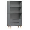 vidaXL bogreol MOLDE 85x35x170,5 cm massivt fyrretr&aelig; gr&aring;