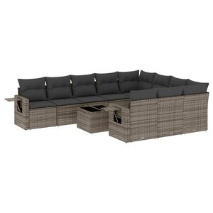 vidaXL lounges&aelig;t til haven 11 dele med hynder polyrattan gr&aring;