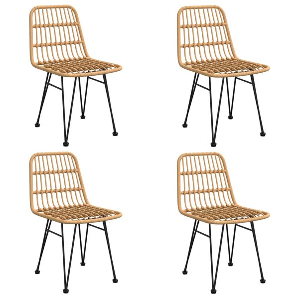 vidaXL spisebordssæt til haven 5 dele polyrattan