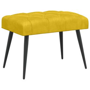 vidaXL B&aelig;nk med knap tufting Gul 60 x 40 x 45 cm Fl&oslash;jl