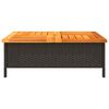 vidaXL havebord 70x70x25 cm rattan og massivt akacietræ sort