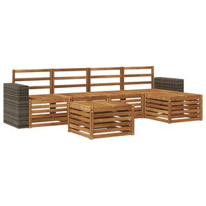 vidaXL Udend&oslash;rs sofagruppe 6 stk. Naturfarvet