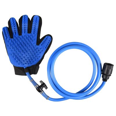 FLAMINGO pelsplejehandske med slange blå og sort