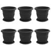 vidaXL Plantepotter 6 stk. Sort &Oslash; 22 x 18 cm Plastik