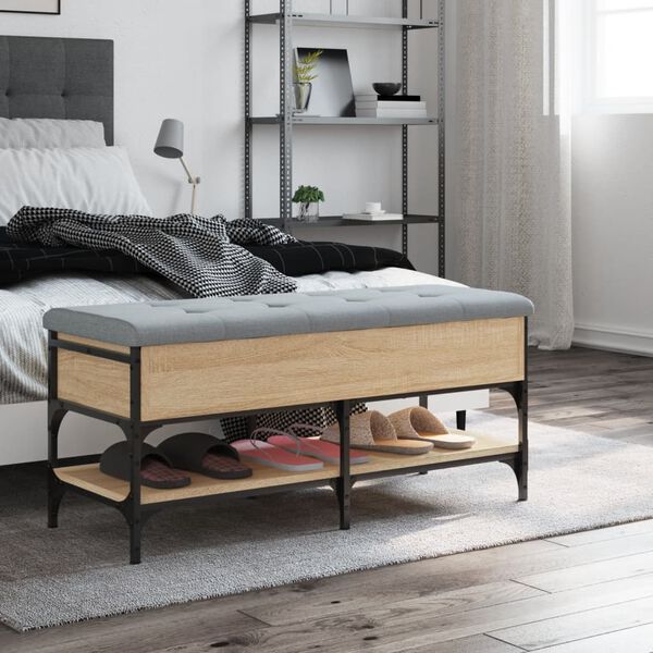 vidaXL skob&aelig;nk 102x42x45 cm konstrueret tr&aelig; sonoma-eg