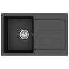 vidaXL Vask Sort 780 x 500 mm 80% Kvarts og 20% Resin