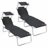 vidaXL Solstol 2 stk. Polyester Sort