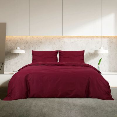 vidaXL sengetøj 135x200 cm let mikrofiberstof Bordeauxfarvet