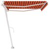 vidaXL fritst&aring;ende markise 450x300 cm automatisk betjening orange/brun