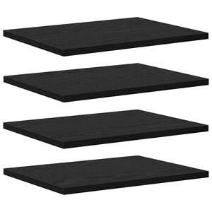 vidaXL Boghylde Br&aelig;t 3 niveauer 4 stk. 40 x 30 x 1,5 cm Sort
