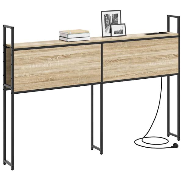 vidaXL Opbevaringshovedgavl med Opladningsstation Sonoma-eg 120 cm
