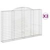 vidaXL buede gabionkurve 3 stk. 300x30x180/200 cm galvaniseret jern