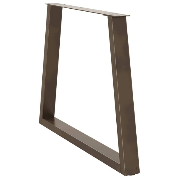 vidaXL spisebordsben V-formet 3 stk. naturstål 90 x (72-73,3) cm stål