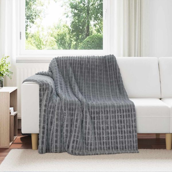 vidaXL Kastet&aelig;pper 6 pcs M&oslash;rkegr&aring; 200 x 150 cm Fleece