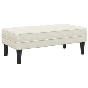 vidaXL b&aelig;nk med pude Creme 113 x 57 x 39 cm Fl&oslash;jl