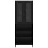 vidaXL Highboard Sort eg 69,5 x 34 x 180 cm Konstrueret tr&aelig;