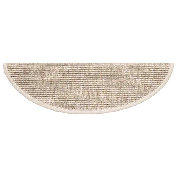 vidaXL trappem&aring;tter 15 stk. 56x17x3 cm lys beige halvrunde
