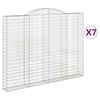 vidaXL buede gabionkurve 7 stk. 300x30x220/240 cm galvaniseret jern