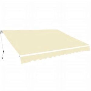 vidaXL foldemarkise manuel betjening 600 cm cremefarvet