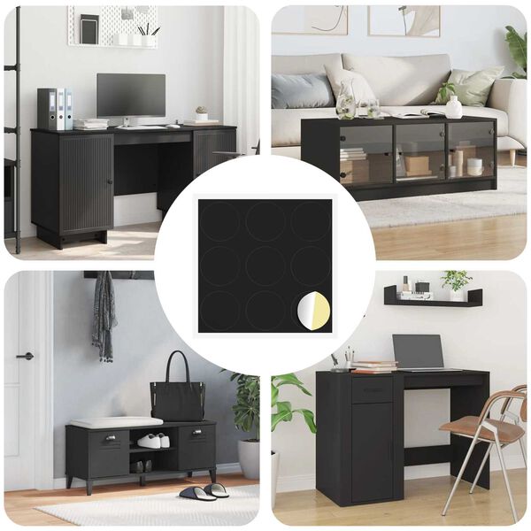 vidaXL Kl&aelig;bende Skrue Cover 12 pcs Sort &Oslash; 20 x 0,5 mm Coated Papir