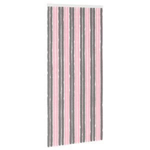 vidaXL Insektgardin i chenille S&oslash;lvgr&aring; og lyser&oslash;d 90 x 200 cm 100% PP