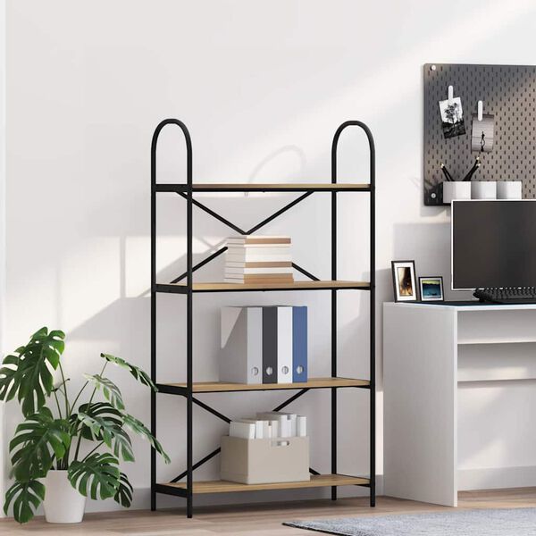 vidaXL Bogreol Artisan Egetr&aelig; 80 x 30 x 146 cm Konstrueret tr&aelig;