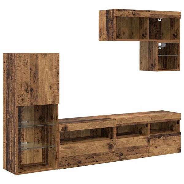 vidaXL TV V&aelig;gmonteringer V&aelig;gmonteret 6 pcs Gammelt tr&aelig; Konstrueret tr&aelig;