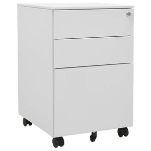 vidaXL mobilt arkivskab 39x45x60 cm st&aring;l lysegr&aring;