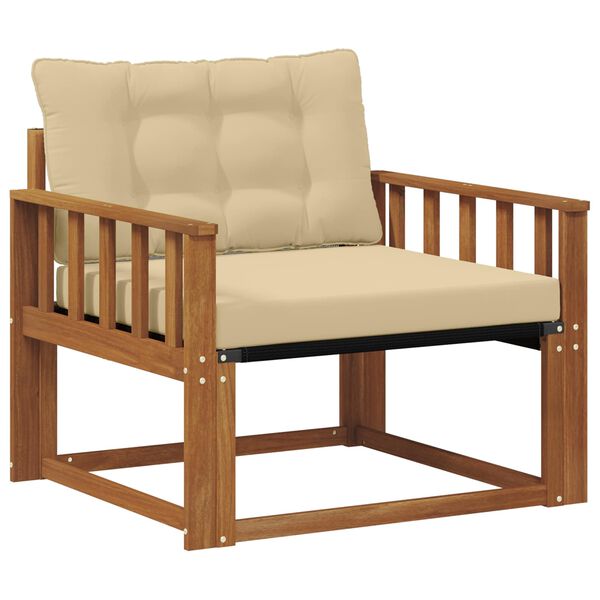 vidaXL Udend&oslash;rs sofagruppe Massiv akacietr&aelig; og Textilene Naturfarvet