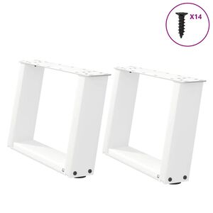 vidaXL sofabordsben U-formet 2 stk. hvid 40x(30-31) cm st&aring;l