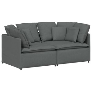 vidaXL modulsofa med hynder stof m&oslash;rkegr&aring;