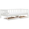 vidaXL daybed med skuffer 90x200 cm massivt fyrretr&aelig; hvid