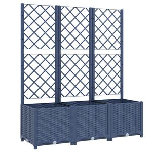 vidaXL plantekasse med espalier 120x40x136 cm PP bl&aring;gr&aring;