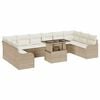vidaXL Havesofa S&aelig;t 11 stk. 10-Antal s&aelig;der Beige Poly Rattan