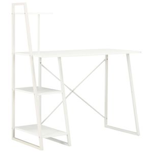 vidaXL skrivebord med reol 102x50x117 cm hvid