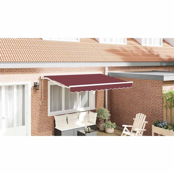vidaXL Markiseramme Bordeaux 300 x 200 cm Polyester med PU bel&aelig;gning