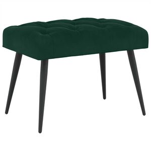 vidaXL B&aelig;nk med knap tufting M&oslash;rkegr&oslash;n 60 x 40 x 45 cm Fl&oslash;jl