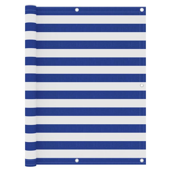 vidaXL altanafskærmning 120x600 cm oxfordstof hvid og blå