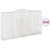 vidaXL buede gabionkurve 10 stk. 400x50x220/240 cm galvaniseret jern